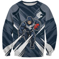Carlton Blues Australian Football Sweatshirt Powerful Superhero Mascot - Bold Team Colors