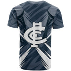 Carlton Blues Australian Football T Shirt Powerful Superhero Mascot - Bold Team Colors