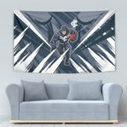 Carlton Blues Australian Football Tapestry Powerful Superhero Mascot - Bold Team Colors