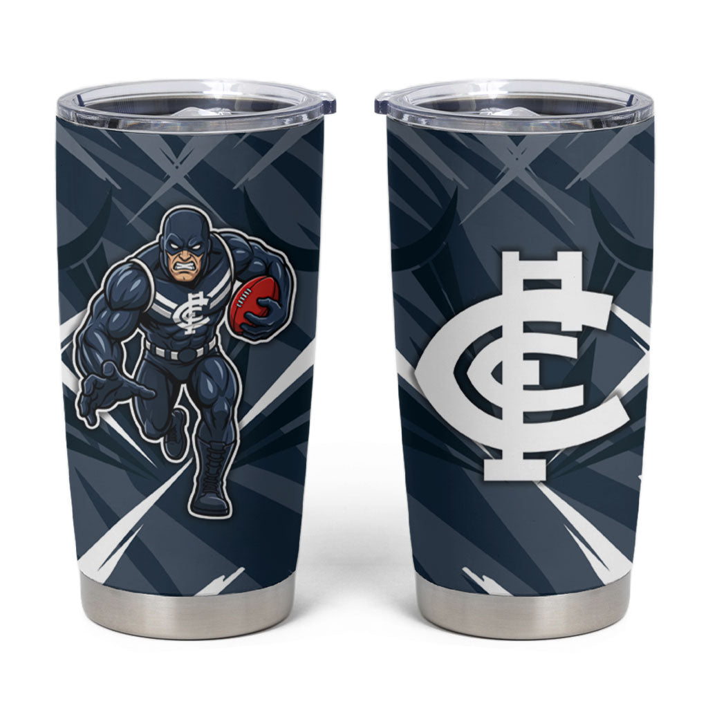 Carlton Blues Australian Football Tumbler Cup Powerful Superhero Mascot - Bold Team Colors