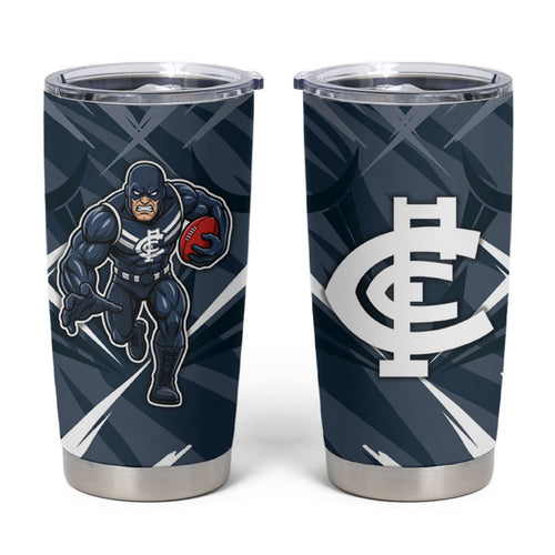 Carlton Blues Australian Football Tumbler Cup Powerful Superhero Mascot - Bold Team Colors