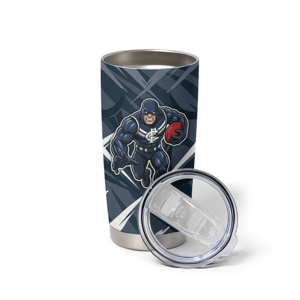 Carlton Blues Australian Football Tumbler Cup Powerful Superhero Mascot - Bold Team Colors