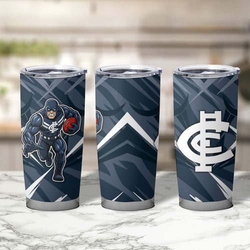 Carlton Blues Australian Football Tumbler Cup Powerful Superhero Mascot - Bold Team Colors
