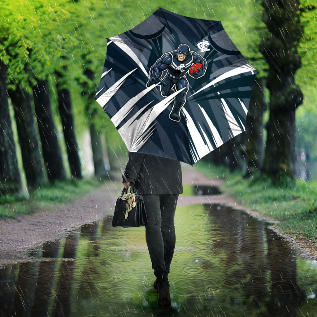 Carlton Blues Australian Football Umbrella Powerful Superhero Mascot - Bold Team Colors