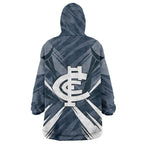 Carlton Blues Australian Football Wearable Blanket Hoodie Powerful Superhero Mascot - Bold Team Colors