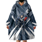 Carlton Blues Australian Football Wearable Blanket Hoodie Powerful Superhero Mascot - Bold Team Colors