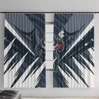 Carlton Blues Australian Football Window Curtain Powerful Superhero Mascot - Bold Team Colors