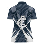 Carlton Blues Australian Football Women Polo Shirt Powerful Superhero Mascot - Bold Team Colors