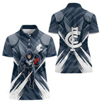 Carlton Blues Australian Football Women Polo Shirt Powerful Superhero Mascot - Bold Team Colors