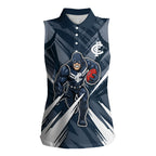 Carlton Blues Australian Football Women Sleeveless Polo Shirt Powerful Superhero Mascot - Bold Team Colors
