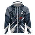 Carlton Blues Australian Football Zip Hoodie Powerful Superhero Mascot - Bold Team Colors