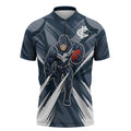 Carlton Blues Australian Football Zipper Polo Shirt Powerful Superhero Mascot - Bold Team Colors