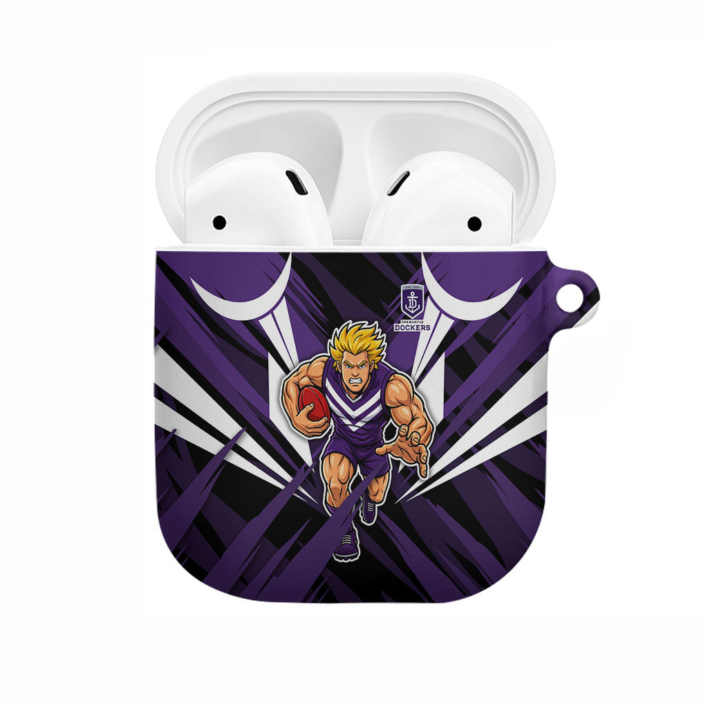 Fremantle Dockers Australian Football AirPods Case Athletic Hero Mascot - Bold Team Colors