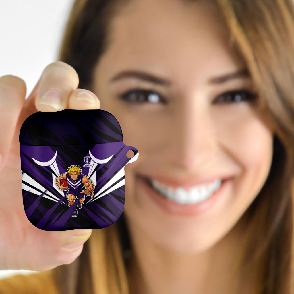 Fremantle Dockers Australian Football AirPods Case Athletic Hero Mascot - Bold Team Colors