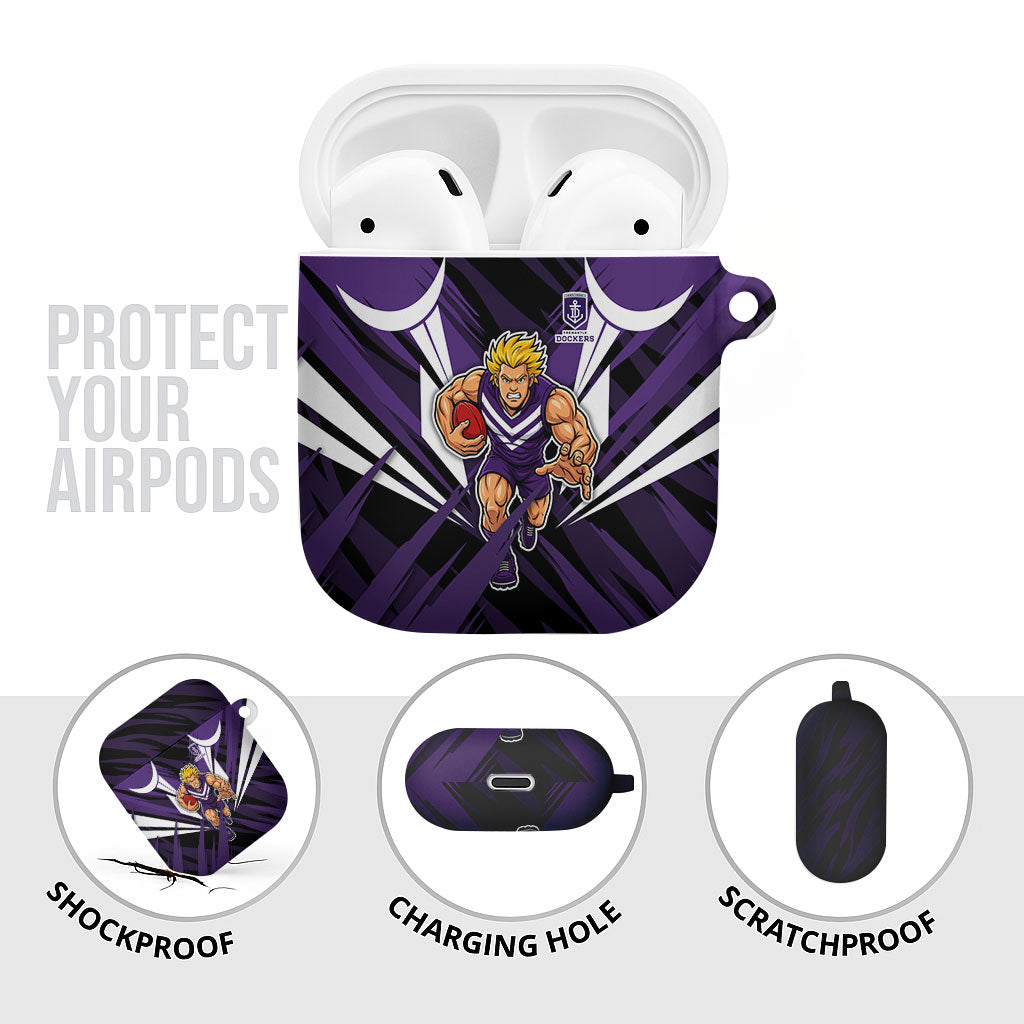 Fremantle Dockers Australian Football AirPods Case Athletic Hero Mascot - Bold Team Colors