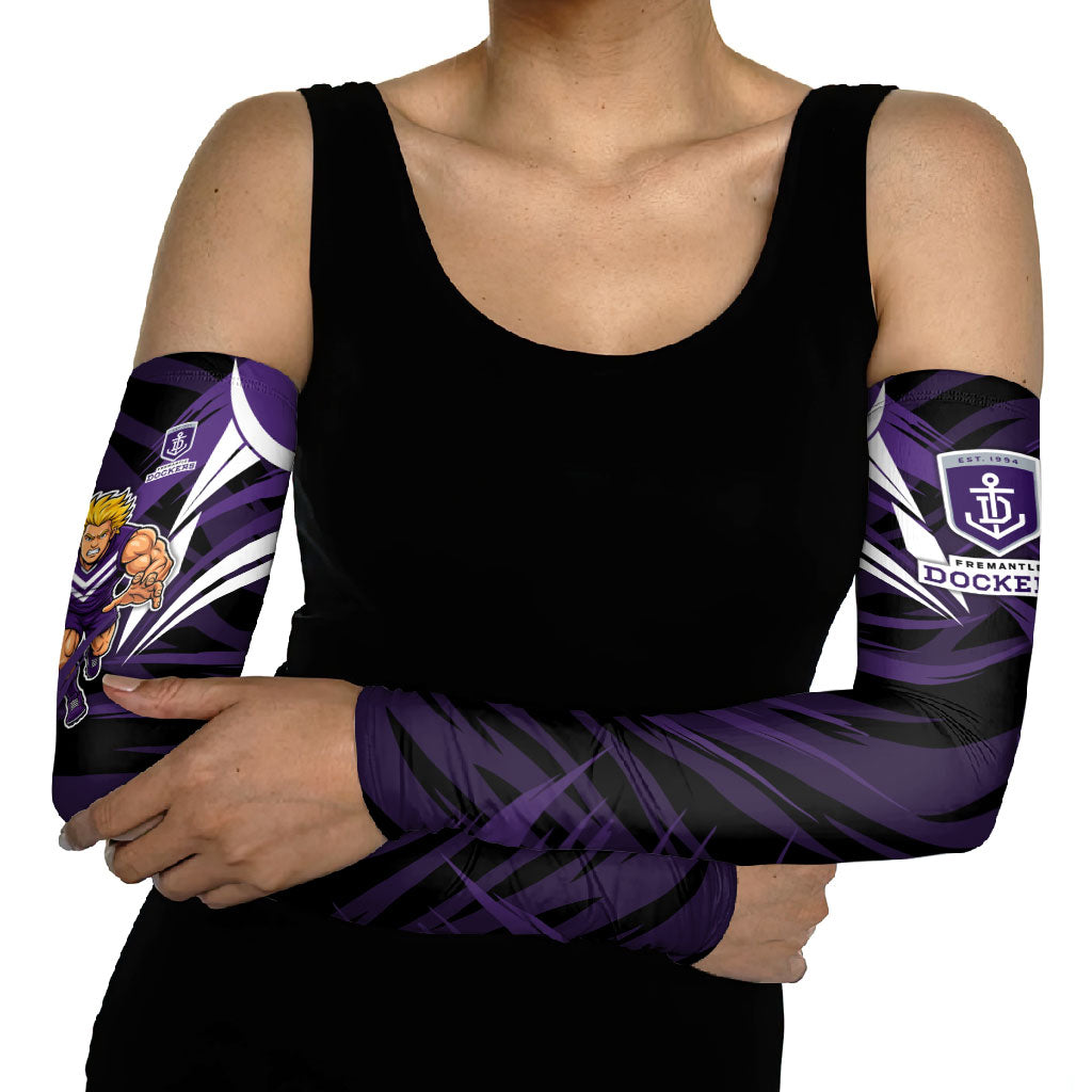 Fremantle Dockers Australian Football Arm Sleeves Athletic Hero Mascot - Bold Team Colors