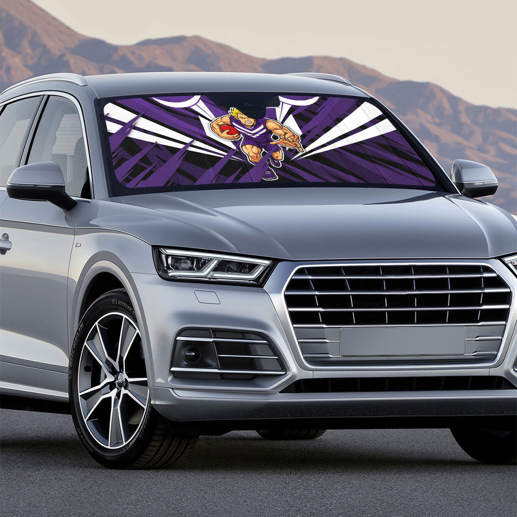 Fremantle Dockers Australian Football Auto Sun Shade Athletic Hero Mascot - Bold Team Colors