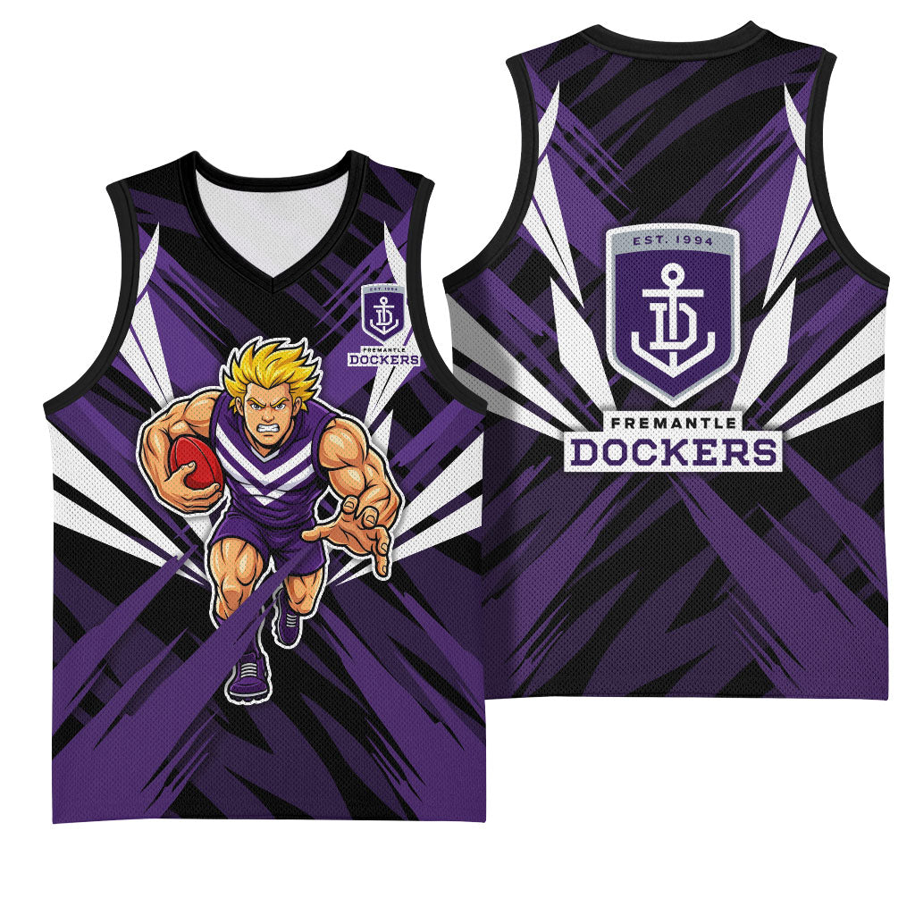 Fremantle Dockers Australian Football Basketball Jersey Athletic Hero Mascot - Bold Team Colors