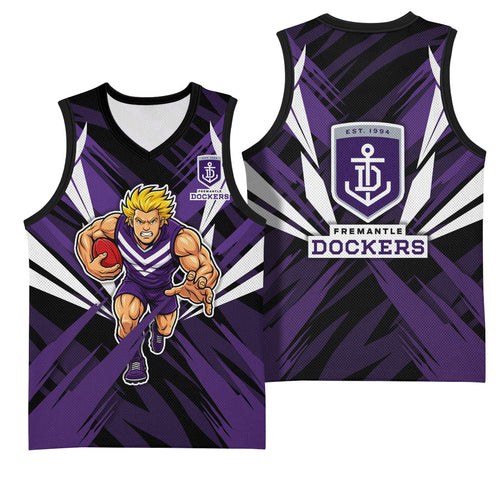 Fremantle Dockers Australian Football Basketball Jersey Athletic Hero Mascot - Bold Team Colors