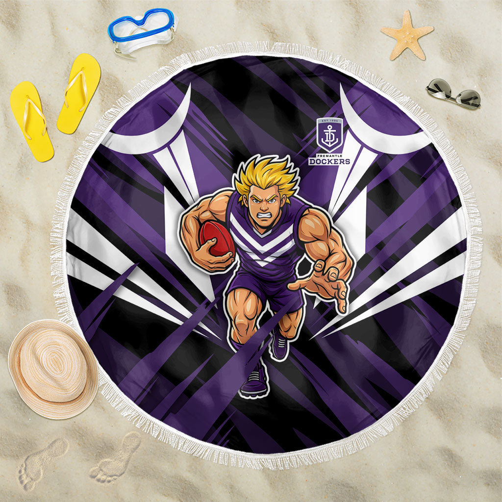 Fremantle Dockers Australian Football Beach Blanket Athletic Hero Mascot - Bold Team Colors