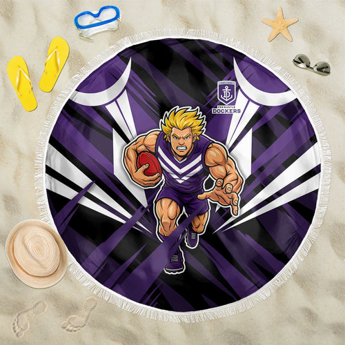 Fremantle Dockers Australian Football Beach Blanket Athletic Hero Mascot - Bold Team Colors