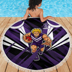 Fremantle Dockers Australian Football Beach Blanket Athletic Hero Mascot - Bold Team Colors