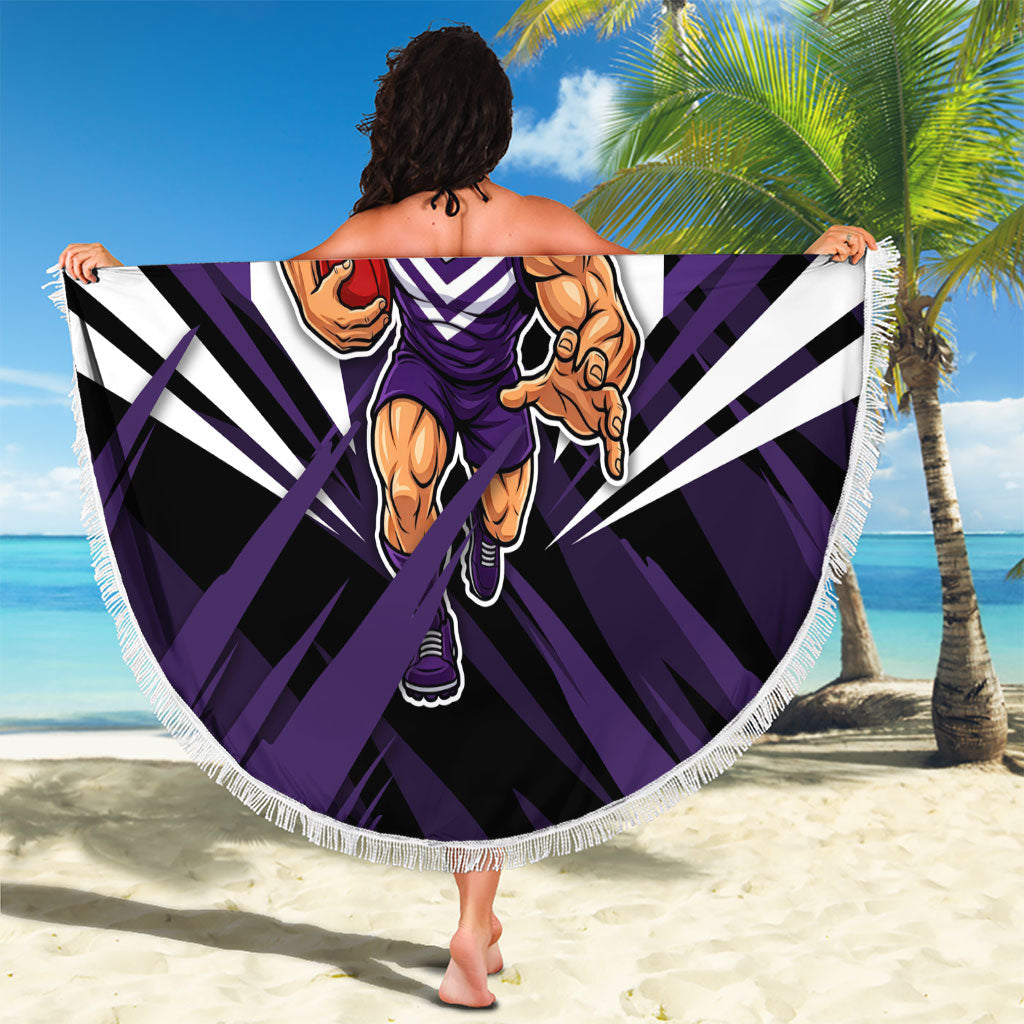 Fremantle Dockers Australian Football Beach Blanket Athletic Hero Mascot - Bold Team Colors