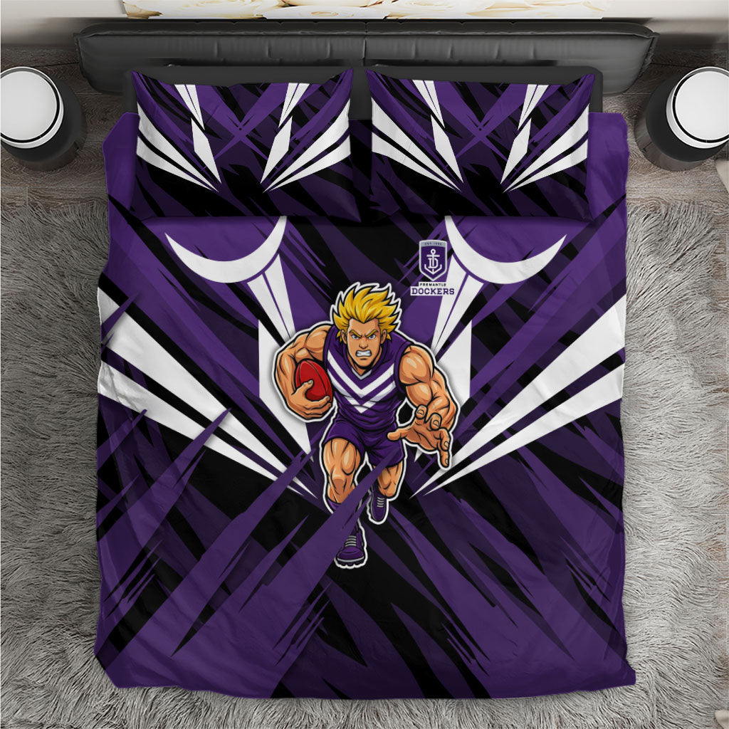 Fremantle Dockers Australian Football Bedding Set Athletic Hero Mascot - Bold Team Colors