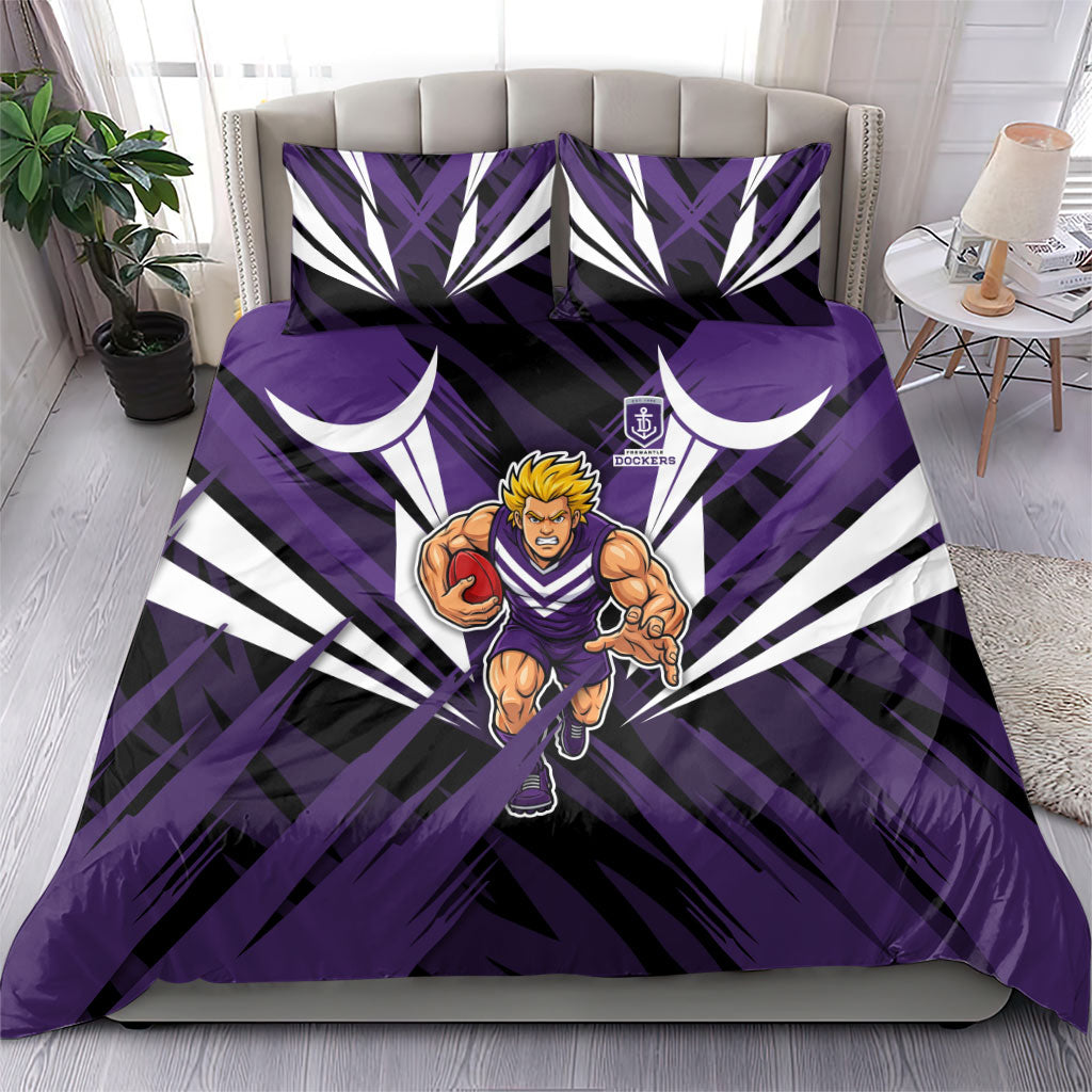 Fremantle Dockers Australian Football Bedding Set Athletic Hero Mascot - Bold Team Colors