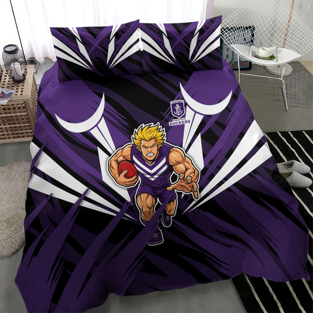 Fremantle Dockers Australian Football Bedding Set Athletic Hero Mascot - Bold Team Colors