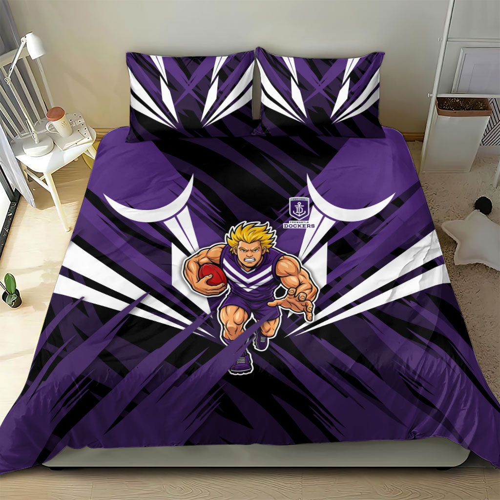 Fremantle Dockers Australian Football Bedding Set Athletic Hero Mascot - Bold Team Colors