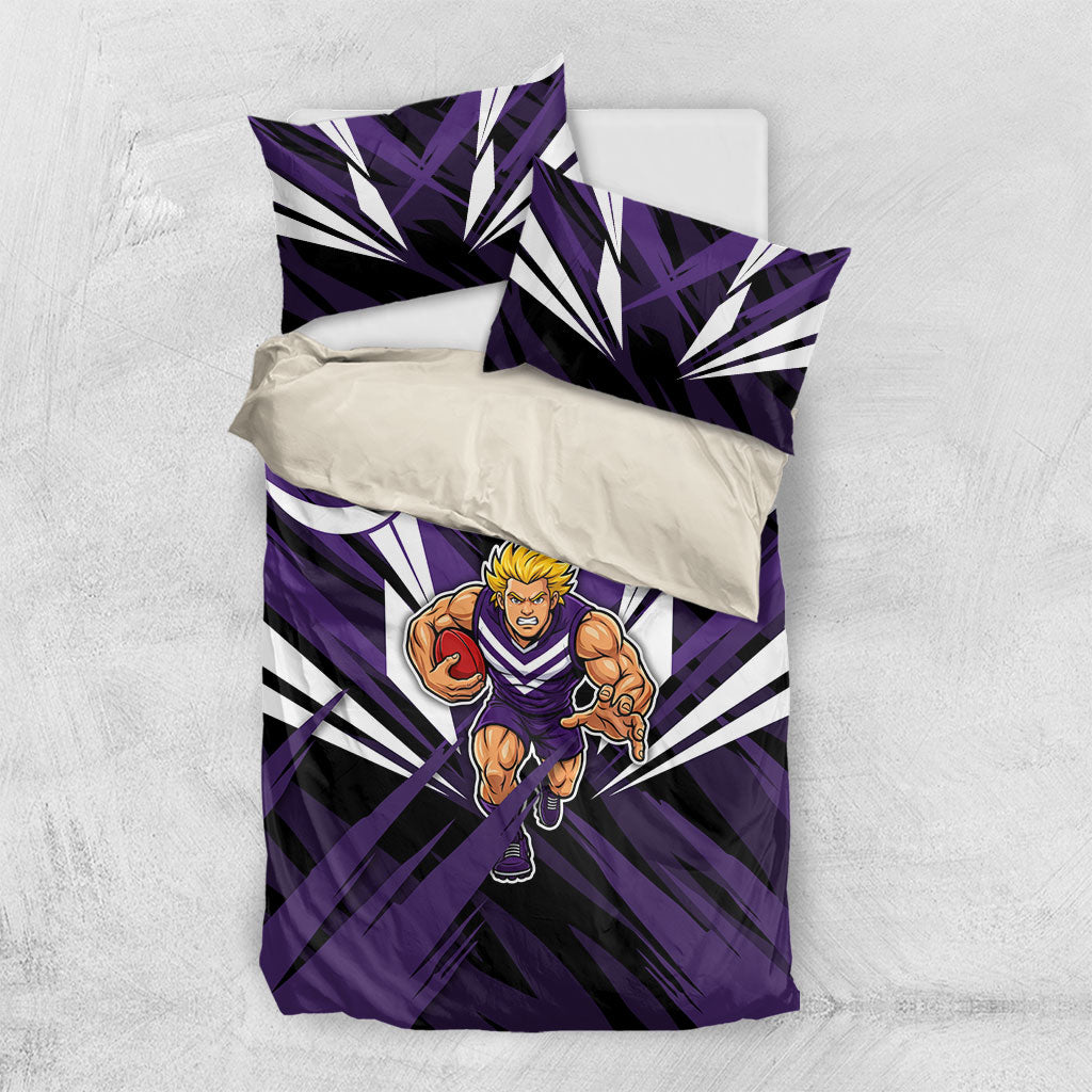 Fremantle Dockers Australian Football Bedding Set Athletic Hero Mascot - Bold Team Colors