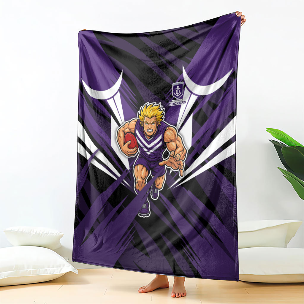 Fremantle Dockers Australian Football Blanket Athletic Hero Mascot - Bold Team Colors
