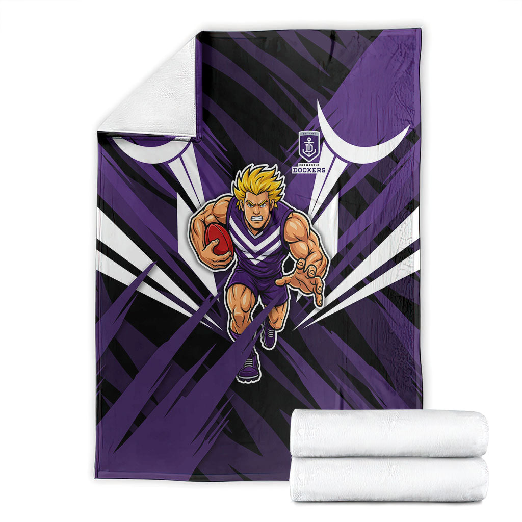 Fremantle Dockers Australian Football Blanket Athletic Hero Mascot - Bold Team Colors