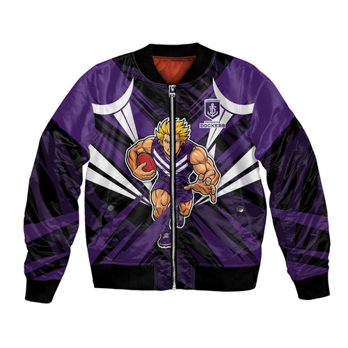 Fremantle Dockers Australian Football Bomber Jacket Athletic Hero Mascot - Bold Team Colors