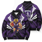 Fremantle Dockers Australian Football Bomber Puffer Jacket Athletic Hero Mascot - Bold Team Colors