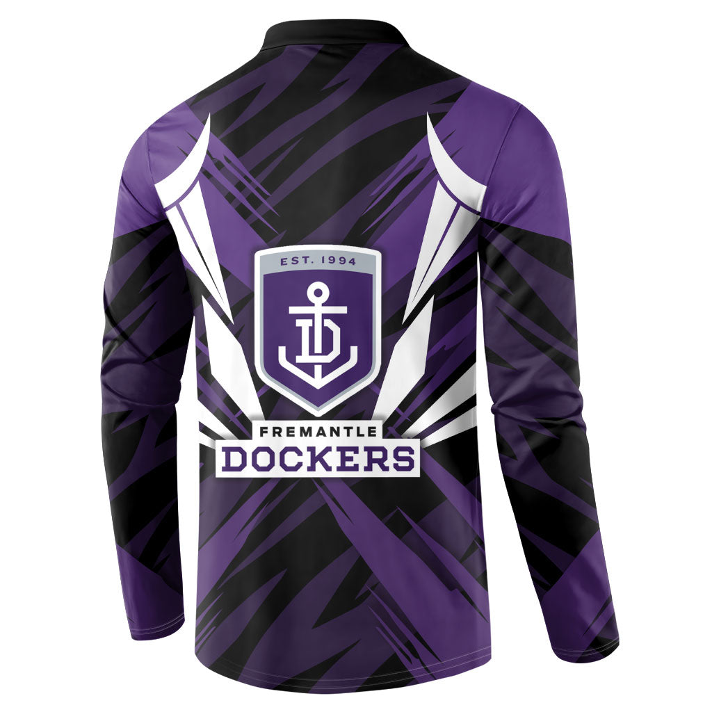 Fremantle Dockers Australian Football Button Sweatshirt Athletic Hero Mascot - Bold Team Colors