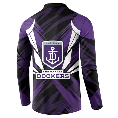 Fremantle Dockers Australian Football Button Sweatshirt Athletic Hero Mascot - Bold Team Colors