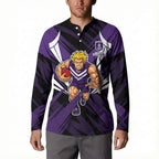 Fremantle Dockers Australian Football Button Sweatshirt Athletic Hero Mascot - Bold Team Colors