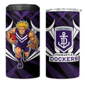 Fremantle Dockers Australian Football 4 in 1 Can Cooler Tumbler Athletic Hero Mascot - Bold Team Colors