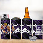 Fremantle Dockers Australian Football 4 in 1 Can Cooler Tumbler Athletic Hero Mascot - Bold Team Colors