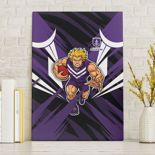 Fremantle Dockers Australian Football Canvas Wall Art Athletic Hero Mascot - Bold Team Colors