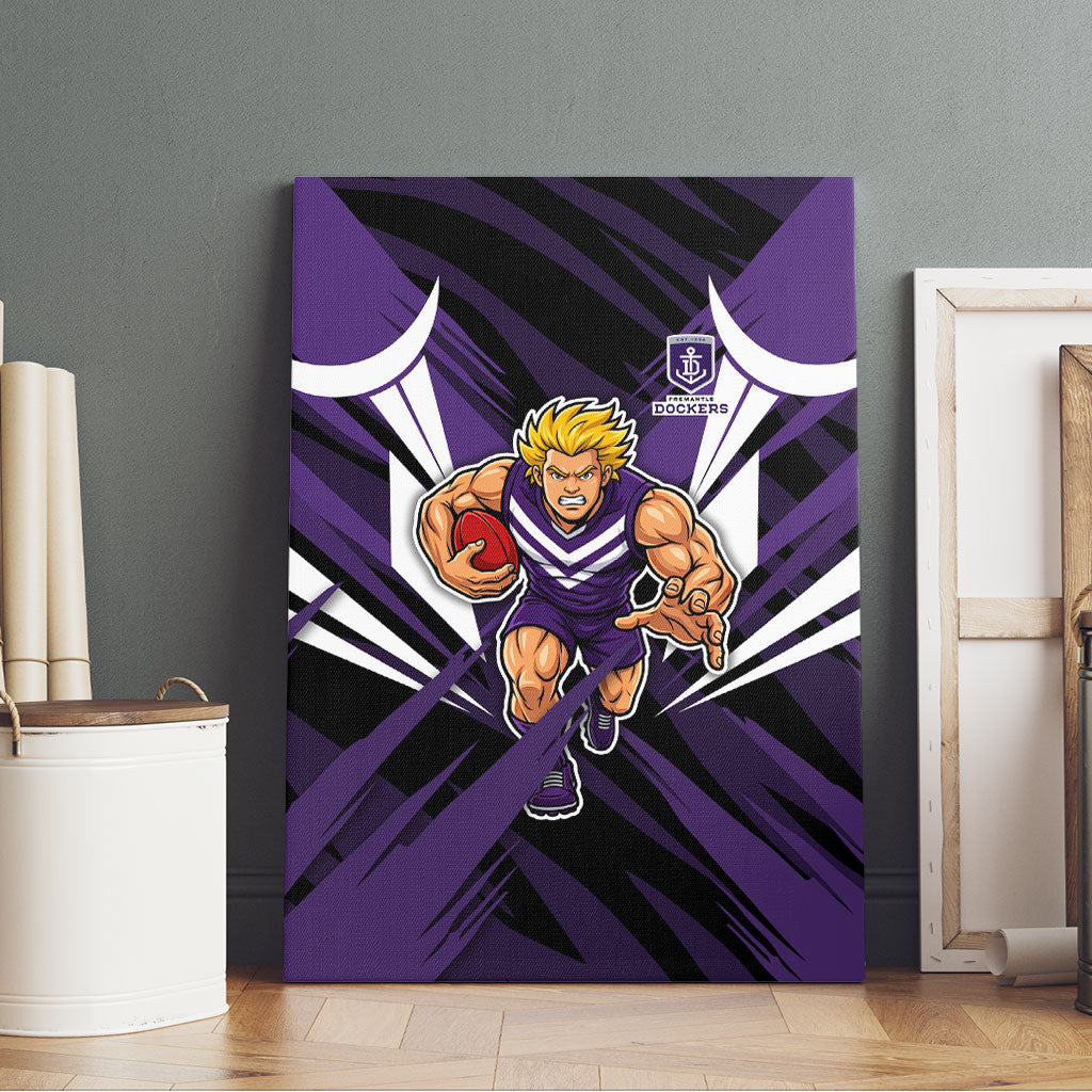 Fremantle Dockers Australian Football Canvas Wall Art Athletic Hero Mascot - Bold Team Colors