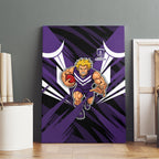 Fremantle Dockers Australian Football Canvas Wall Art Athletic Hero Mascot - Bold Team Colors