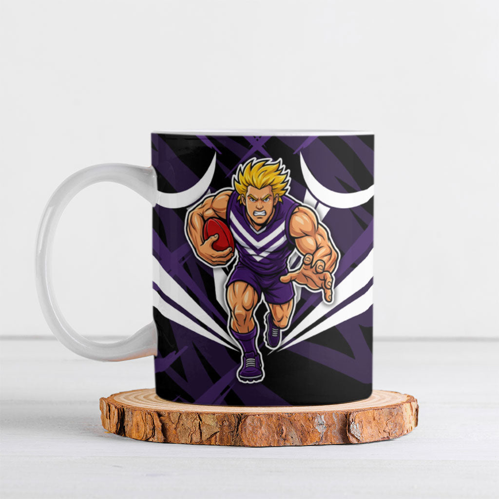 Fremantle Dockers Australian Football Ceramic Mug Athletic Hero Mascot - Bold Team Colors