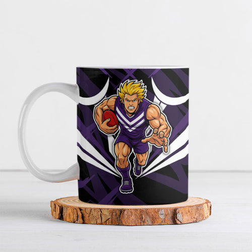 Fremantle Dockers Australian Football Ceramic Mug Athletic Hero Mascot - Bold Team Colors