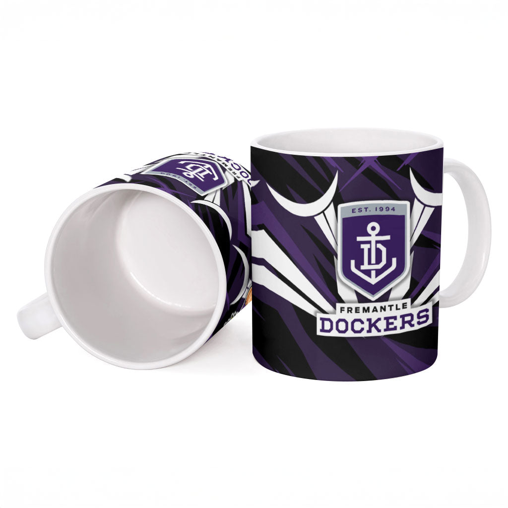Fremantle Dockers Australian Football Ceramic Mug Athletic Hero Mascot - Bold Team Colors
