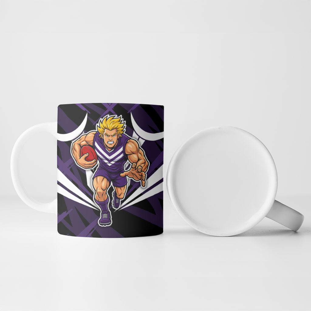 Fremantle Dockers Australian Football Ceramic Mug Athletic Hero Mascot - Bold Team Colors