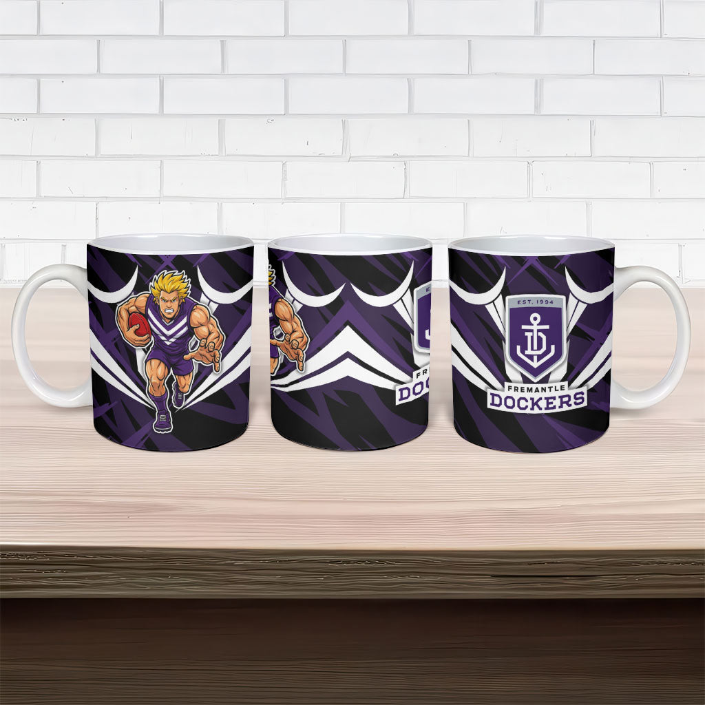 Fremantle Dockers Australian Football Ceramic Mug Athletic Hero Mascot - Bold Team Colors