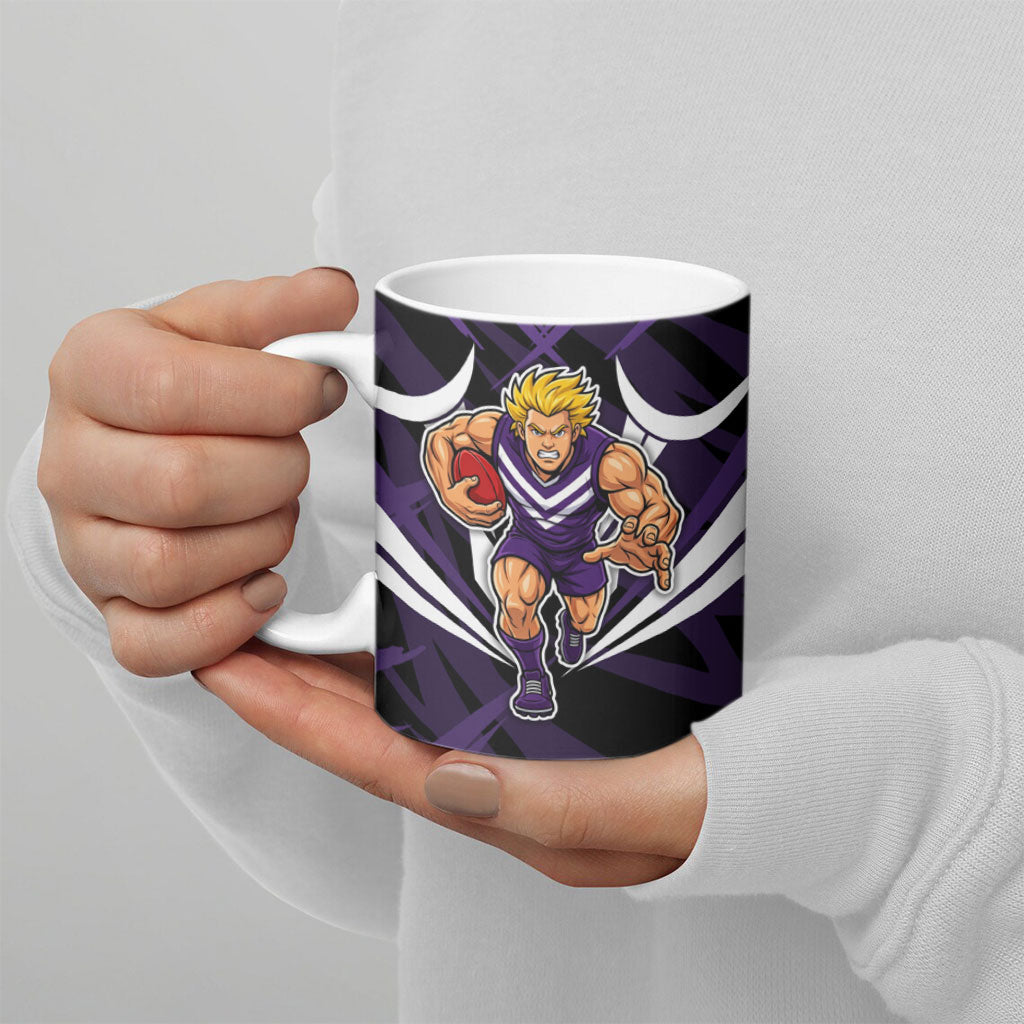 Fremantle Dockers Australian Football Ceramic Mug Athletic Hero Mascot - Bold Team Colors